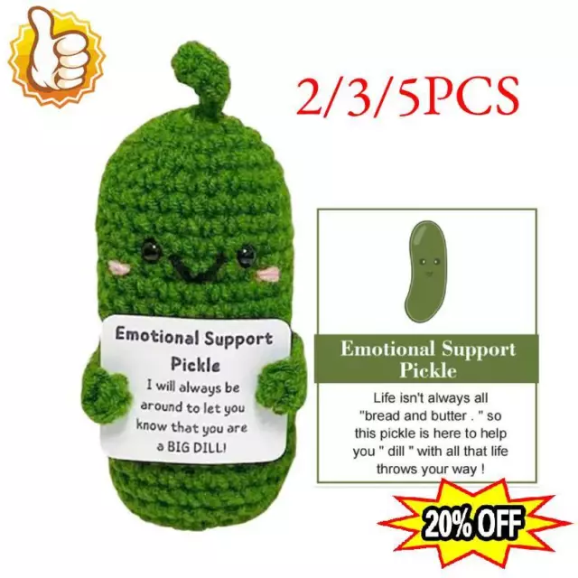  Positive Potato Emotional Support Pickle Crochet -Funny Pickle  Gifts Emotional Support Plush, Stuffed Pickle Plush Toy Cucumber Knitting  Doll, Inspirational Potato, Friend Gifts for Women (C) : Toys & Games