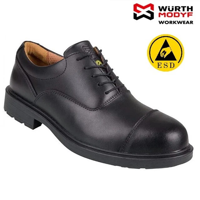 Mens Executive Leather ESD Derby Smart Work Composite Toe Cap Boots Safety Shoes