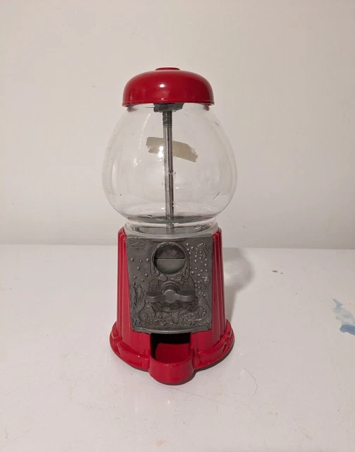 VINTAGE CAROUSEL 1985 Gumball Machine Coin Bank Works, No Gumballs 13.