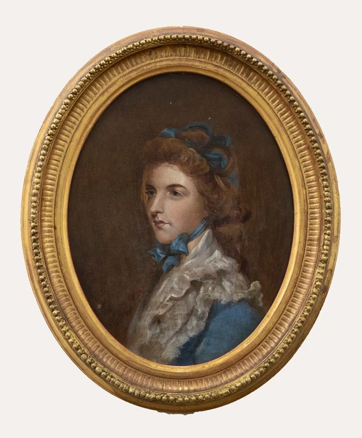 C.A. Hall - Late 19th Century Oil, Portrait of a Young Lady in Blue
