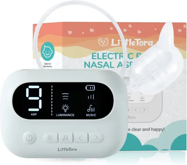 LittleTora Pro Baby Nasal Aspirator - Hospital Grade Suction with Built-in Music