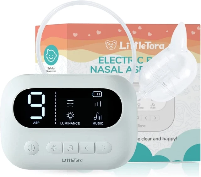 LittleTora Pro Baby Nasal Aspirator - Hospital Grade Suction with Built-in Music