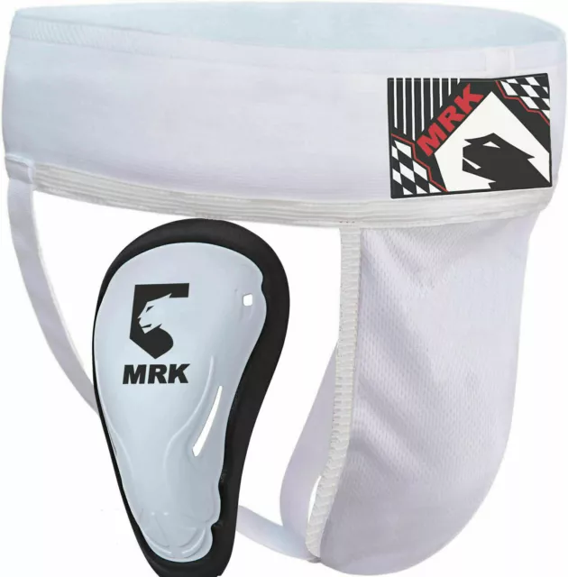 MRK Groin Guard Boxing Martial Arts Cup MMA Abdo Protectors Muay Thai Kick White