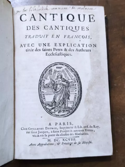 1698 CANTIQUE DES CANTIQUES / gravures