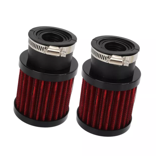 Black Red 2pcs Air Filter 28‑48mm High Filtration Efficiency Universal For 50cc