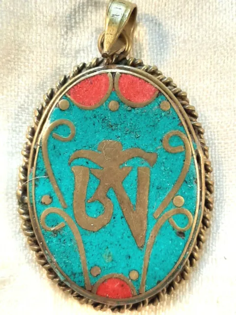 Nepal - Tibetan handmade pendant / Ciondolo tibetano / pendentif tibétain / Om