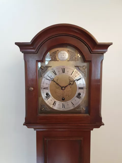 A Fine Mahogany Grand Daughter Clock By Elliott - Double Chimes - Superb Quality