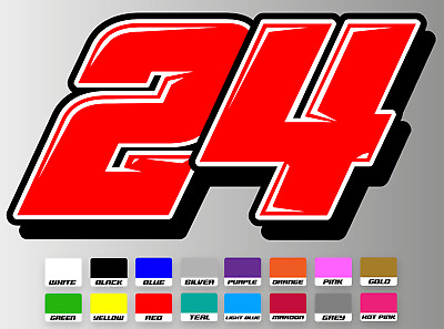 3 X Custom Racing Numbers - Vinyl Stickers / Decals - Race Motorbike 3D Style