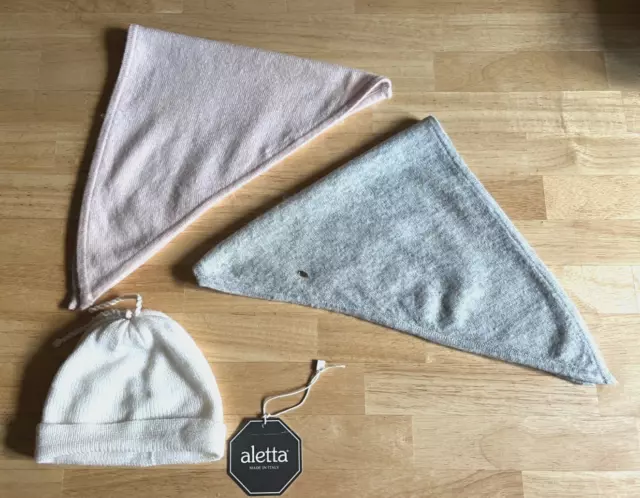 Set!! Wolle/Kaschmir Delicate love  + aletta Baby Mütze + 2 mal Dreieckstuch