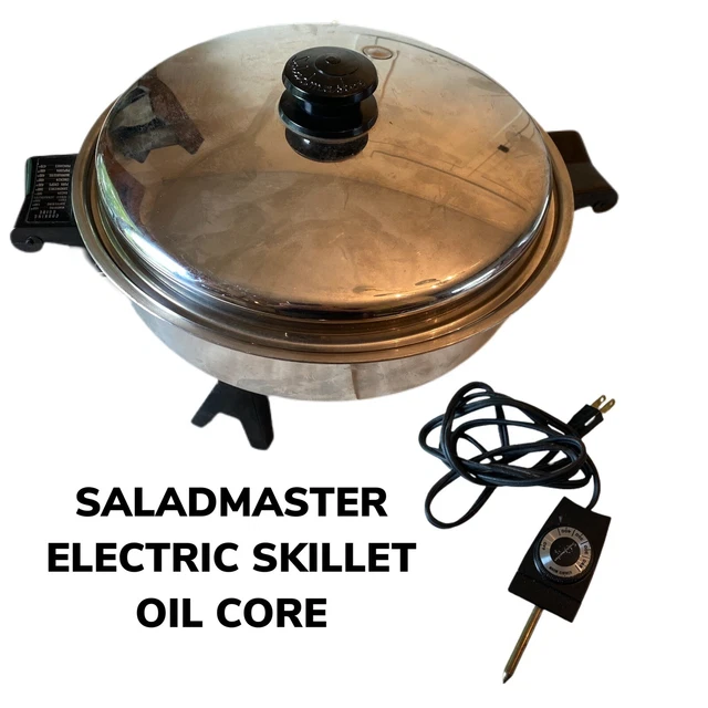 Saladmaster Electric OIL CORE Skillet 7817 Vapo Lid - Works Good Vintage Saladmaster Electric OIL CORE Skillet 7817 Vapo Lid - Works Good Vintage