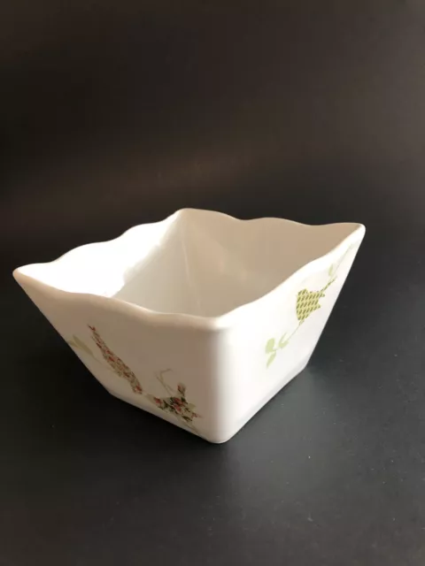 222 Fifth Chintz Birds Square Appetizer Bowl