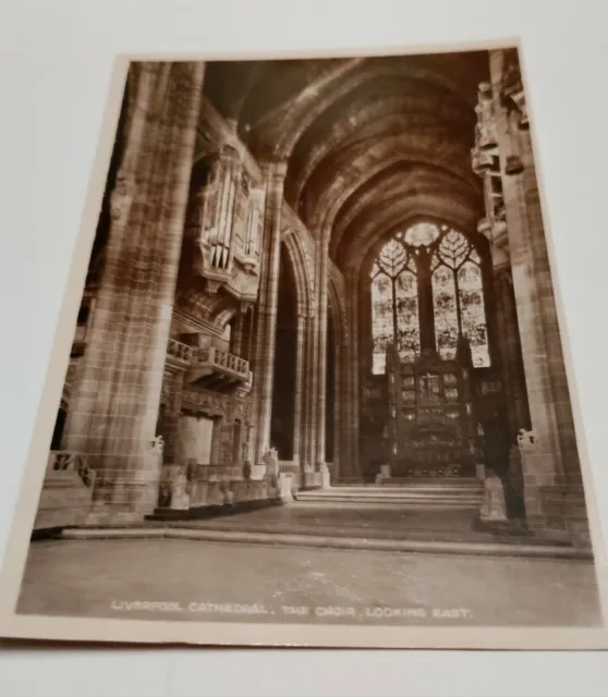 Rppc Postcard Liverpool Cathedral, The Choir, Looking East