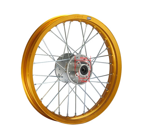 HMParts Cerchio Alluminio Anodizzato 16 Posteriore Oro Pit Bike Dirt Bike Cross
