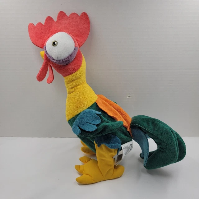 Disney Store Moana Hei Hei Clucking Rooster Chicken Stuffed Animal Plush 12" GUC