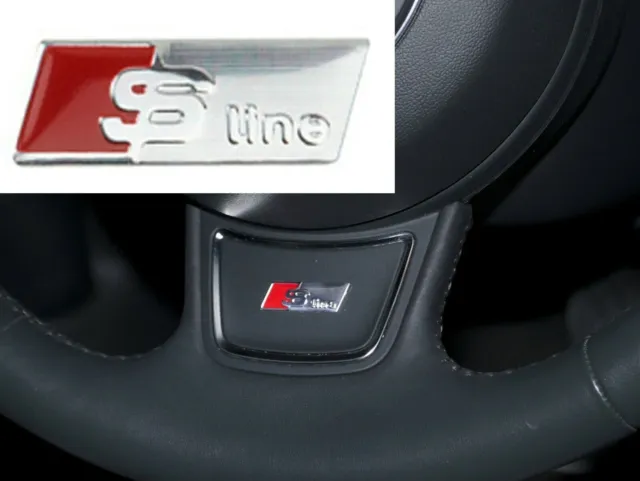 3 x Logo de volant S-line aluminium stickers A3 A4 A5 Q2 Q7 Q5 TDI TFSI 