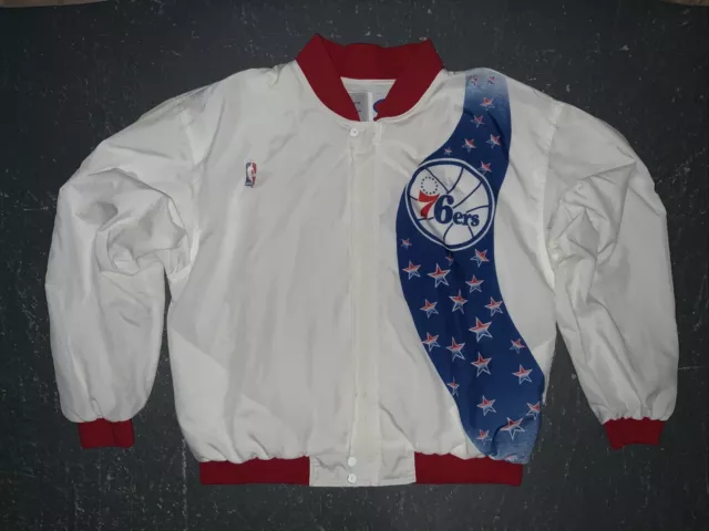 Vintage 90s Philadelphia 76ers Champion Warm Up Jacket XL NBA Authentic RARE