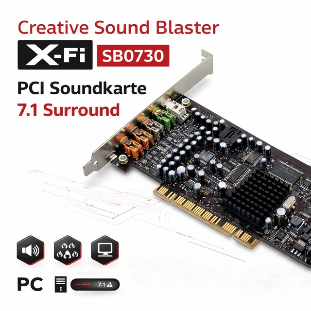 Creative SB0610 Sound Blaster Audigy 4 7.1 canales 24-bit 192KHz tarjeta de sonido PCI
