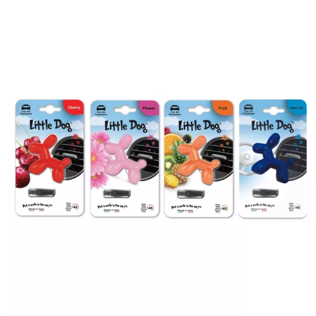 Little Dog Car Vent Clip Air Freshener Freshner Fragrance Scent Assorted 4 Pack