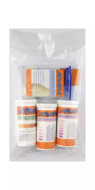Ariana bastoncini di misurazione TRGS 611 valore nitriti, nitrati, pH, durezza dell'acqua ciascuno 100 pz.