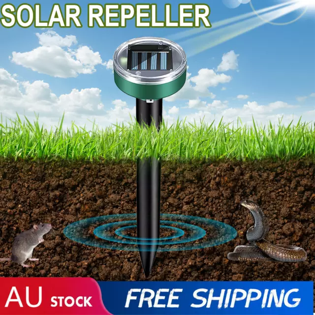 UP 12x Garden Snake Repeller Multi Pulse Ultrasonic Solar Powered Pest Repellent