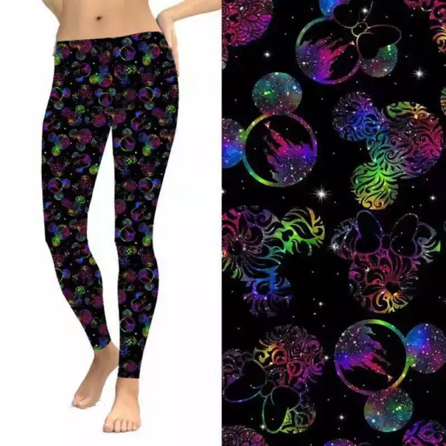 Mickey Minnie Mouse Ears Mandala Women's Leggings TC Plus Size 12-20