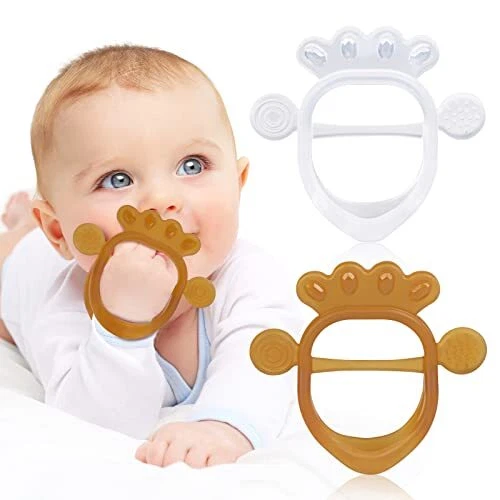 Vicloon Anneau de dentition pour Bébé2pcs Jouet de Dentition pour Bébé silico...