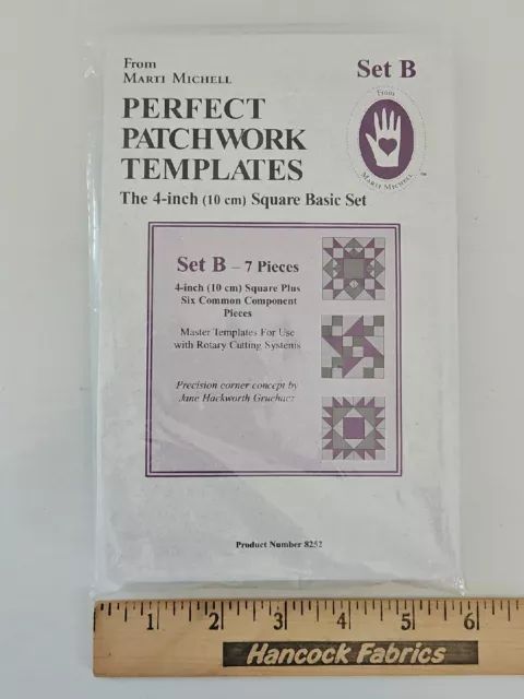 Marti Michell PERFECT PATCHWORK TEMPLATES Set B 4" Basic Square Set * 7 Piece 3