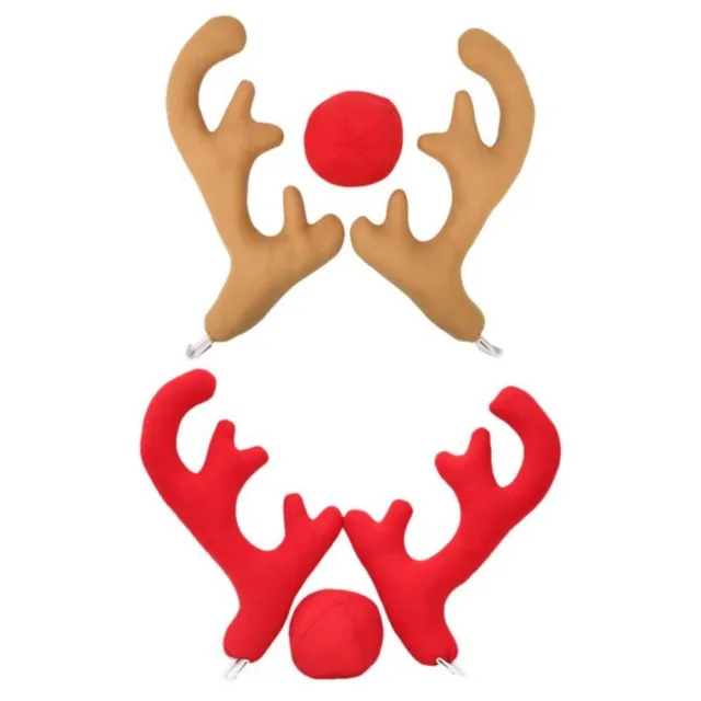 Red Nose Horn Costume Set Christmas Car Decor  Christmas Supplies