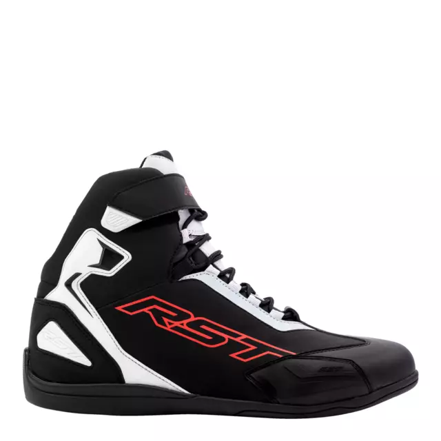 RST Sabre Short Motorcycle Motorbike Boots CE Black White Red 3053