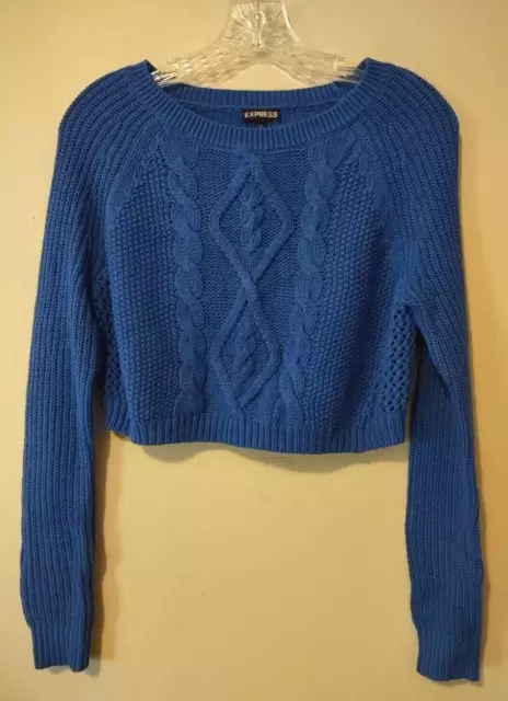 Express Royal Blue Crop Sweater Size XS