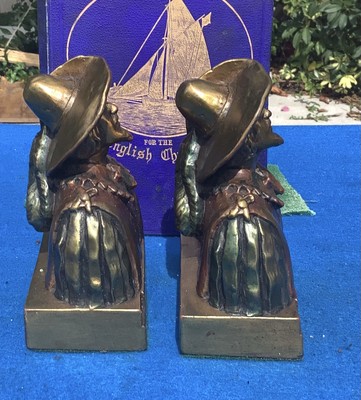 antique statuary clad bookends, Paul Herzel Pompeian Statuary, circa 1925, Musketeer viii