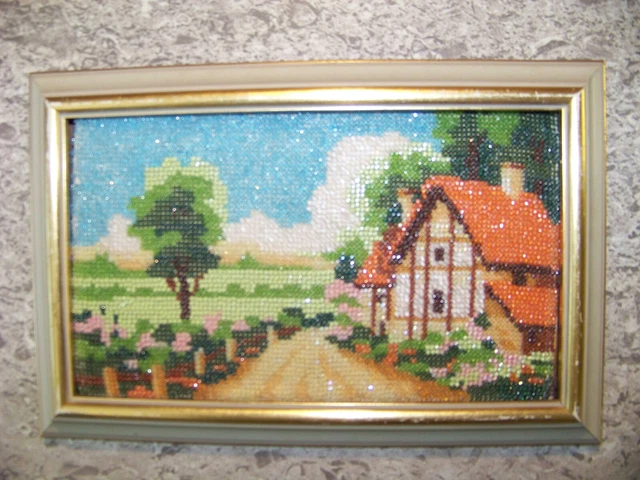 antique bead work 10"X7"