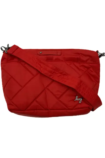 Lug RFID Quilted Crossbody with Solid Strap Flare 2 Poppy Red