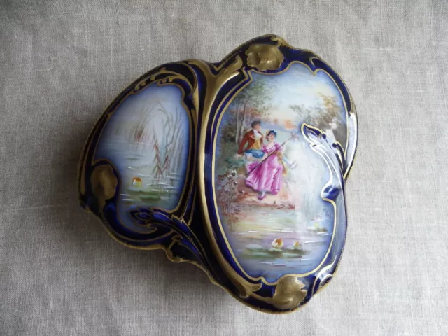 Boîte Bonbonnière En Porcelaine De Limoges - Victor Sigel  Art Nouveau Vers 1900