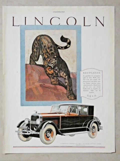 1927 Lincoln Automobiles Perfection Domination Press Advertisement - Panther