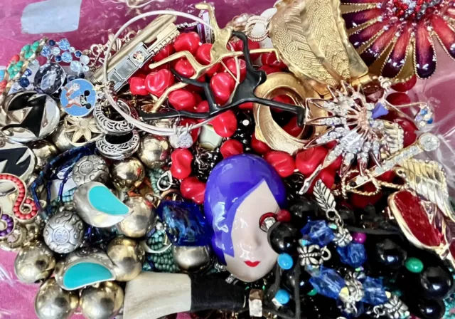 5 Lb Costume Jewelry Grab Bag Mixed Assortment Lot Wearable Junk Drawer