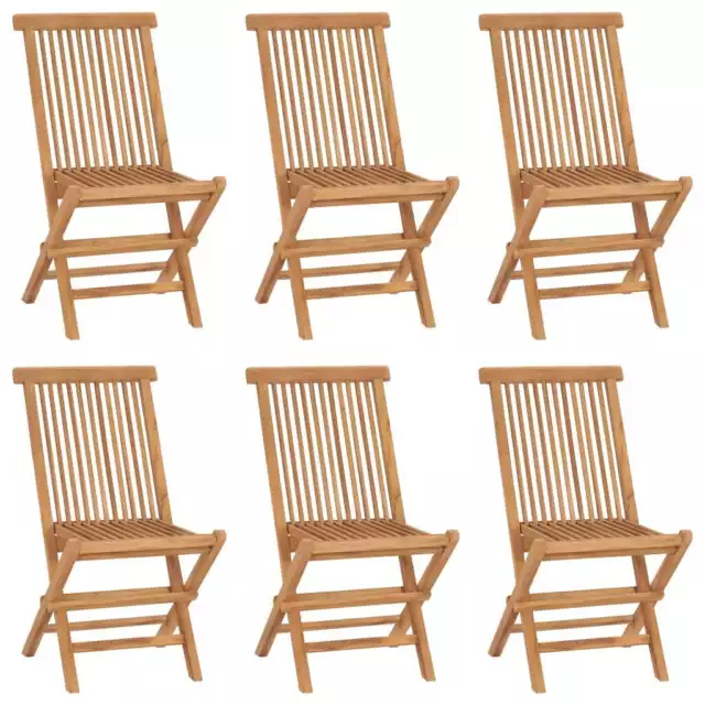 2/4x Solid Wood Teak Folding Garden Chairs Foldable Outdoor Dining Seat vidaXL 3
