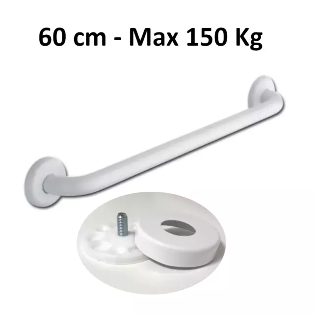 Corrimano maniglione di sostegno per disabili e anziani acciaio 60 cm MAX 150 Kg