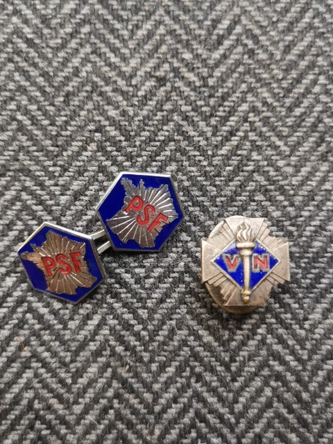 Insigne Politique Français – Volontaires Nationaux 1930, Croix De Feu, Original
