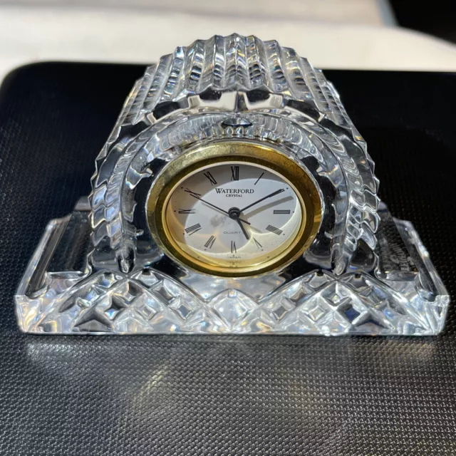 MARKED WATERFORD CRYSTAL SMALL COTTAGE MANTLE CLOCK needs Battery