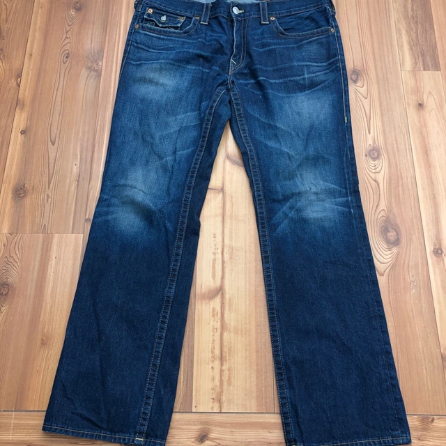Vintage True Religion Blue Denim Flare Leg Regular Fit Jeans Men's Size 38x34