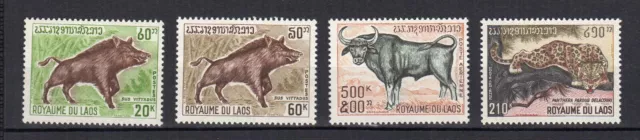 Royaume du Laos 1970 animaux sauvages Y&T 220 & 221 & PA 4 timbres MNH /TE3913