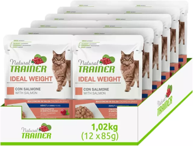 Natural Trainer Ideal Weight Mangime umido per Gatti Adulti Light in fat con...