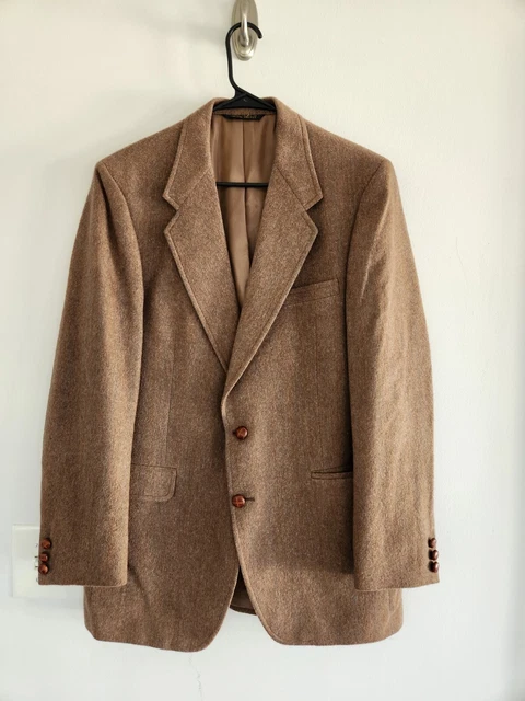 VINTAGE BROWN McKIBBIN CARMEL by THE SEA 100% CAMEL HAIR SPORT COAT 42L jacket