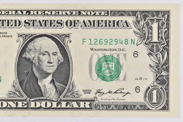 CRISP - 2006 $1 Federal Reserve Note FRN Crisp Vintage *743