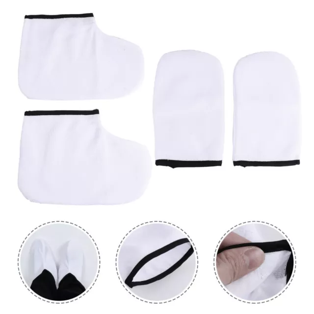 4 Pcs Chaussons De Cire Paraffine Spa Couvre-pieds En Gants Bain Le Se Soucier