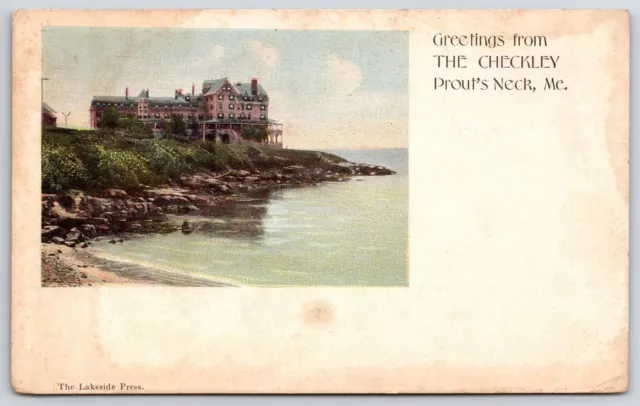 Greetings From The Checkley Prout's Neck Maine Lakeside Press Postcard