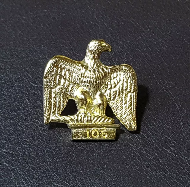 French Imperial Eagle Stud-back Brooch in 22kt Gold on Fine Pewter