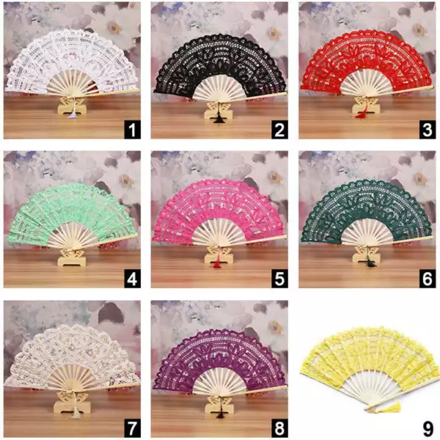 Ventola pieghevole in pizzo matrimonio festa casa decorativa stile vintage ventilatore a mano danza