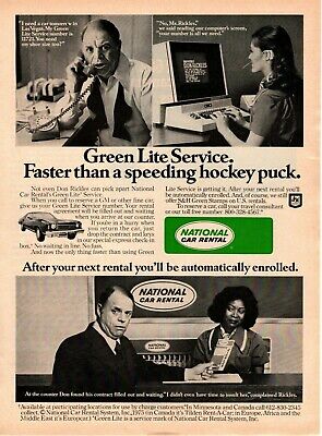 1975 National Car Rental Don Rickles "Faster Than A Hockey Puck" Auto Print Ad